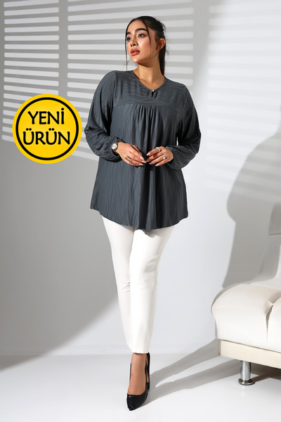 Şiir Bluză de mărime mare și bluză de mărime mare cu guler căzut pentru femei...