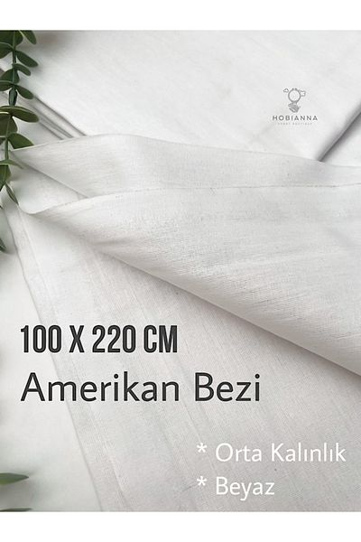 Hobianna American Cloth (WHITE) - Punch Embroidery, Fabric for Sewing (100x220cm, medium thickness)