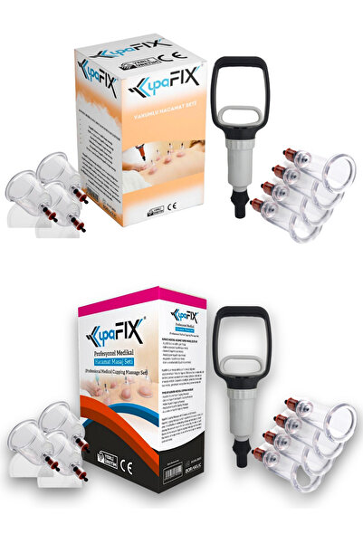 KUPAFİX 2 Paket 12 Li Hacamat Seti, Masaj Kupası, Vakumlu Hacamat Kupası Ve P...