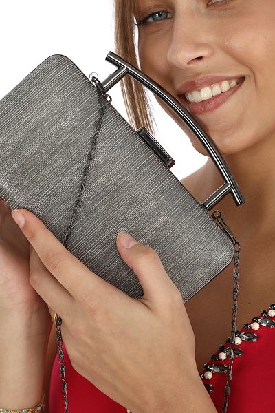 womenacs Γυναικείο βραδινό φόρεμα Clutch Platinum Laser Color - Βραδινή τσάντα χειρός για γάμο και αρραβώνα