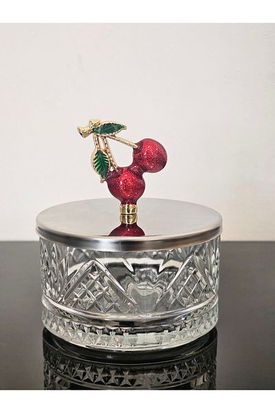 atabey home collection قطعة واحدة من وعاء السكر مع غطاء فضي وتفاصيل متقاطعة - طقم وعاء للوجبات الخفيفة والعرض