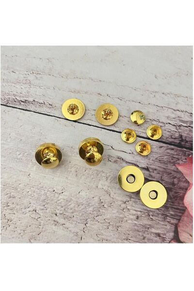 srtfootcare Magnet pentru geantă Trock de 14 mm 10 seturi galben auriu