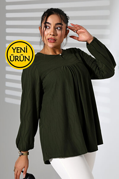 Şiir Chickl Woman - Μπλούζα μεγάλου μεγέθους με μακρυμάνικο γιακά και μπλούζα...