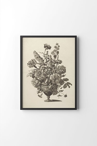 epiqart Çiçek Çizim - Siyah Çerçeve