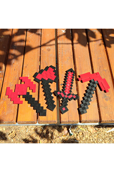 Butik Oyuncak Red Stone Kılıç-kazma-balta-tomahawk Dörtlü Set/minecraft