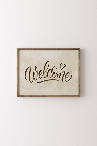 epiqart Welcome Ahşap Desenli Çerçeve
