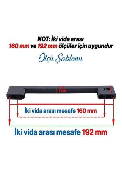 Badem10 (PĂSĂT PLASTIC) Pod 160 Mm Mobilier Negru Bucătărie Sertar Dulap Mâner Dulap Mâner Mâner