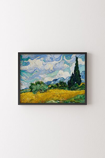 epiqart Câmpul de grâu cu salcie - Vincent Van Gogh - Cadru negru