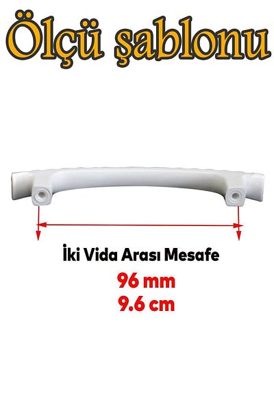 Badem10 (PLASTIC HARD) Ihlara 96 Mm Mobilier Alb Bucătărie Sertar Dulap Mâner Mâner Mânere 10 Buc
