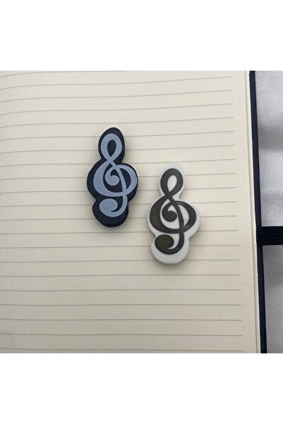 Herşey Nota Piyano Sol Anahtarı Nota Müzik Desenli 2'li Silgi Set