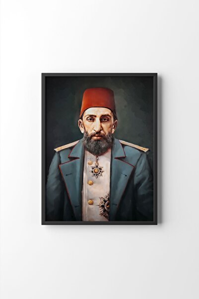 epiqart Abdulhamid Han Portresi - Siyah Çerçeve
