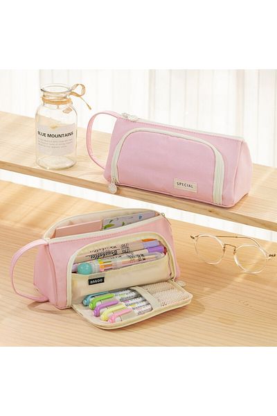 Streak Pink Color Travel Stationery Makeup Bag - Pencil Case & Desk Organizer