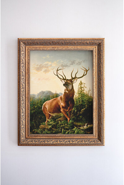 artflow Orman Manzarasında Geyik - Çerçeve