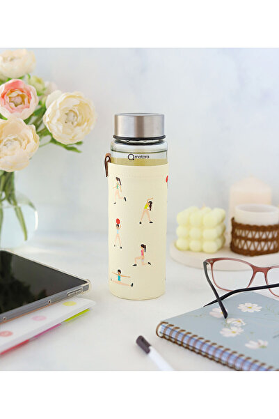 Qmatara Middle Fitness Sleeve Premium Glass Flask