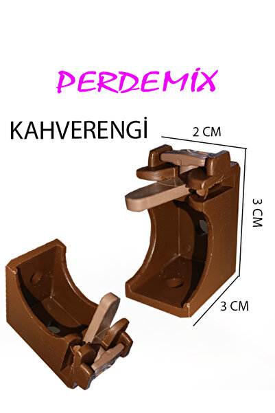PERDE Mix Dekoratif Ray Montaj Aparatı Kısa Ayak 3 Cm 6 Adet