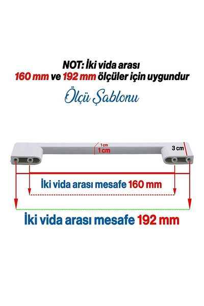 Badem10 Pod de mobilier din plastic dur alb de 160 mm - dulap sertar de bucătărie și mâner de acoperire