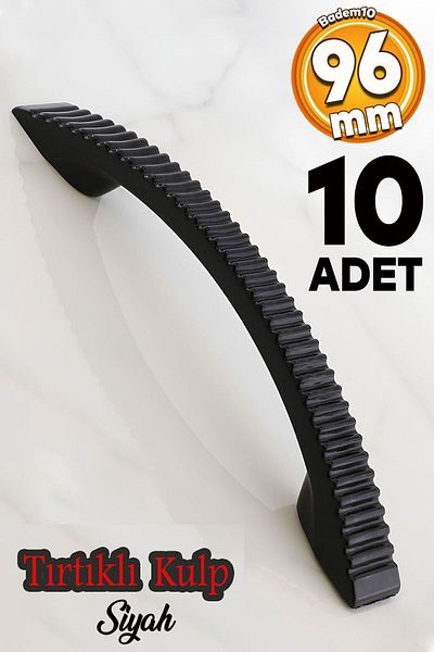 Badem10 (PĂSĂTĂ) Mâner zimțat de 96 mm Mobilier negru Sertar de bucătărie Mâner dulap Mâner Mâner 10 buc
