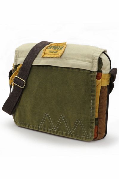 Cappadocia Vintage Ephesus 4009 - Green Khaki Beige Vintage Cotton Bag For 14 inch Laptop and Travel