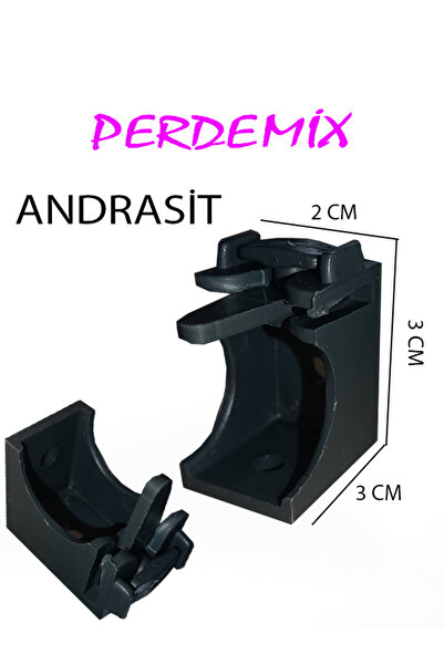 PERDE Mix Dekoratif Ray Montaj Aparatı Kısa Ayak 3 Cm 6 Adet