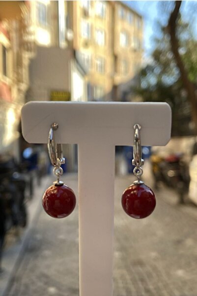 MODERN TAKI Mercan Taşlı Gümüş Küpe