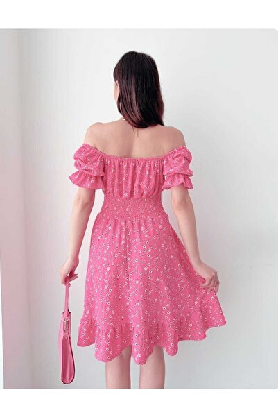 Sunlit Collections Kadın Çiçek Desenli Gipeli Bürümcük Yazlık Elbise