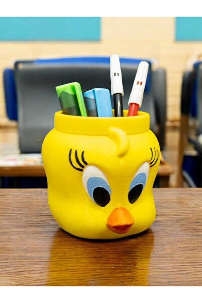 Megart Tweety Figured Pen Holder & Brush Holder & Desktop Organizer Decorativ...