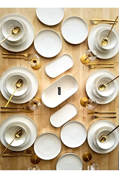 CASA DE BELLA Gold Modern 54 Parça 12 Kişilik Yemek Takımı