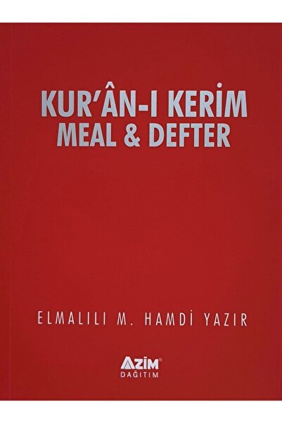 Azim Dağıtım Kur’an-ı Kerim Meal Ve Defteri (kur’an-ı Kerim Ayetleri Sırasına...