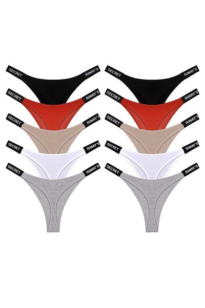 riways secret Cotton Side Tape Rubber Thong 10 Pack