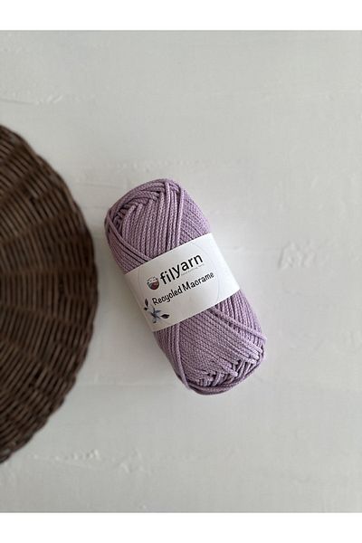 Filyarn Macrame Recycled Cotton Koton Cotton - Cotton Macrame Thread 200 gr - Lilac