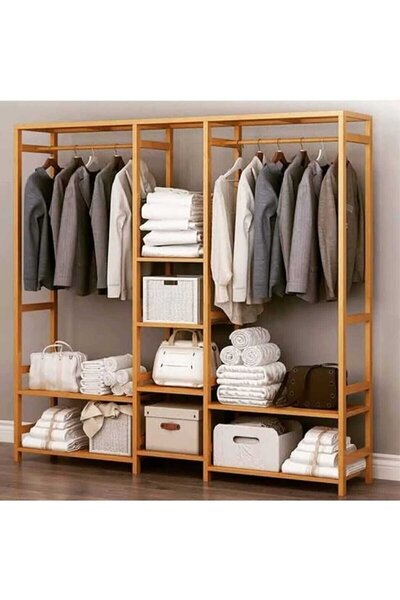 MFG AHŞAP Açık Gardırop Elbise Askılığı 150x140x30