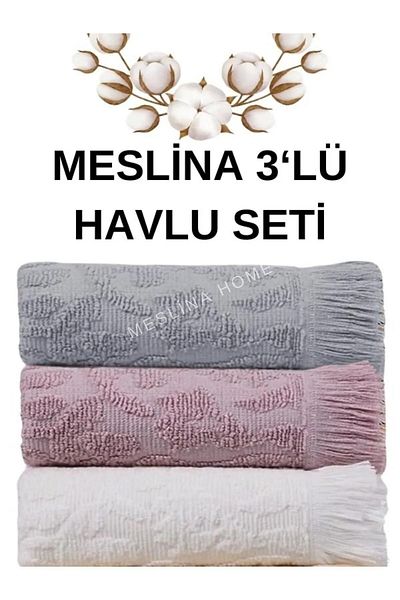 Meslina Home 30x50cm 3 Pieces Kitchen Towels - Drying Cloth and Hand Towels