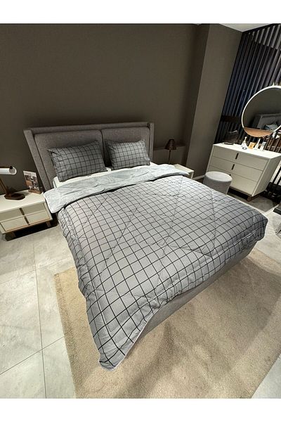 Violacasa Double Sided Welsoft Quilt Set Double Smoked Square
