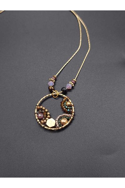 takitokaciniz Lacquer Coated Hand Knitted Women's Necklace