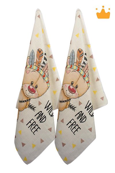 Sevi Bebe Sevibebe 70X55cm Patterned 2-Piece Muslin Blanket Sweat Towel and Stroller Cover