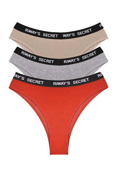 riways secret Cotton Waist Elastic Brazilian 3 Pack