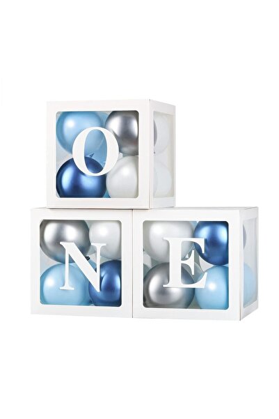 BİDOLUMUTLULUK One Yazılı Şeffaf Kutu Harf Beyaz 25 Cm