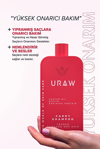 Uraw Bayanlara Özel Kuru, Boyalı Saçlar İçin Yoğun Saç Dökülmesine Karşı Bakım Şampuanı 400 Ml