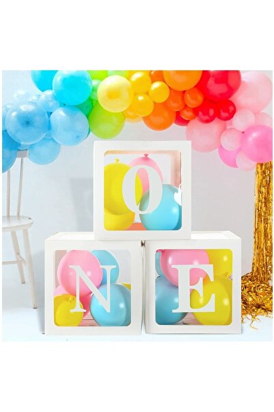 BİDOLUMUTLULUK One Yazılı Şeffaf Kutu Harf Beyaz 25 Cm