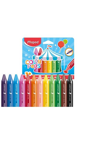 Maped Color Pep 12Pcs Jumbo Wax Crayons (My First Wax Jumbo)