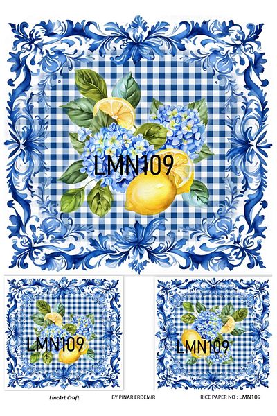 LİNEART Brass Patterned Lineart Decopage Paper - La-Lmn109