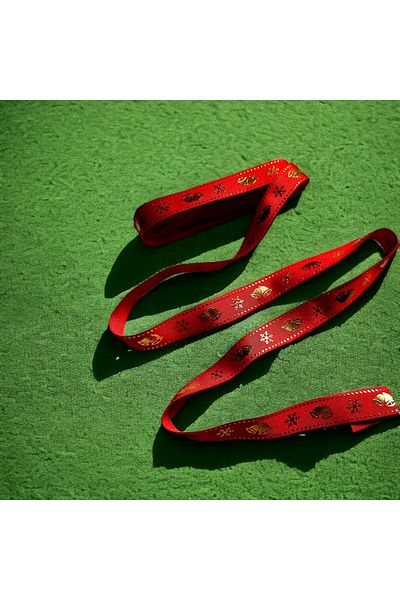 BukiroAtelier New Year's Ribbon - Bell Pattern, Gilded and Snow Pattern, 2 cm 2 Meters