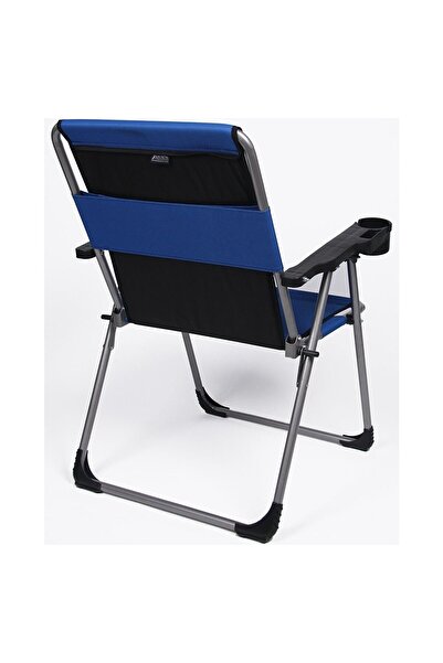 FORA ÖZEL KALİTELİ PARAŞÜT KUMAŞ Metal 150 Kğ Taşıma Kapasiteli Lüks Kamp Sandalyesi TEKLİ mavi