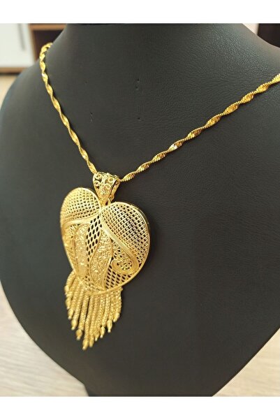 kolyex Altın Kaplama Sallantılı Hint Ucu Kolye