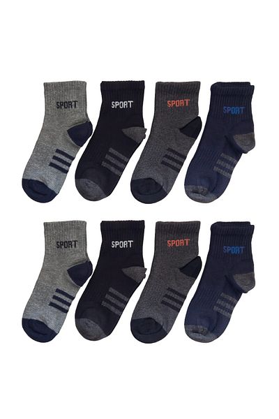 hefox 8 Pairs Boys' Patterned Seamless Toe Socks
