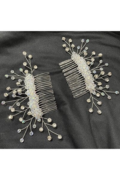 DesaAccessories Λευκή νύφη με διπλή χτένα, αξεσουάρ για τα μαλλιά αρραβώνων, ...