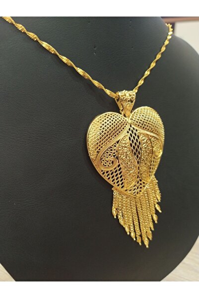 kolyex Altın Kaplama Sallantılı Hint Ucu Kolye