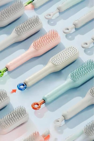 Akkoyunlu home Portable Hair Comb - Self-Cleaning Detangling Hair Brush