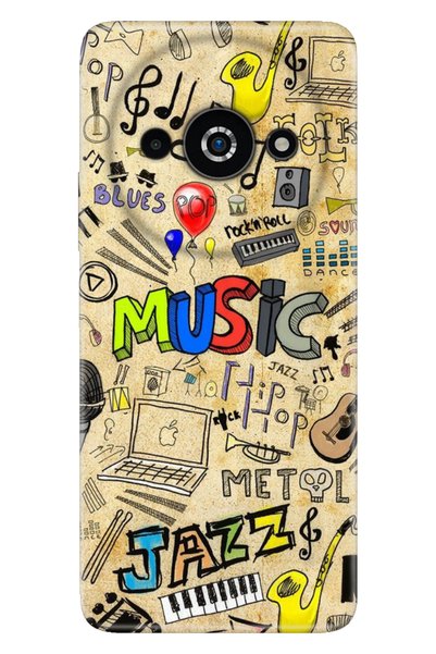 POCO C61 Poco Case Silicone Patterned Pococ61 Cover 80's Music