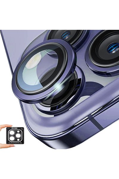 EVAX (SAFIR) واقي عدسة الكاميرا من الياقوت المتوافق مع هاتف Iphone 14 Pro Max / 14 Pro سهل التركيب